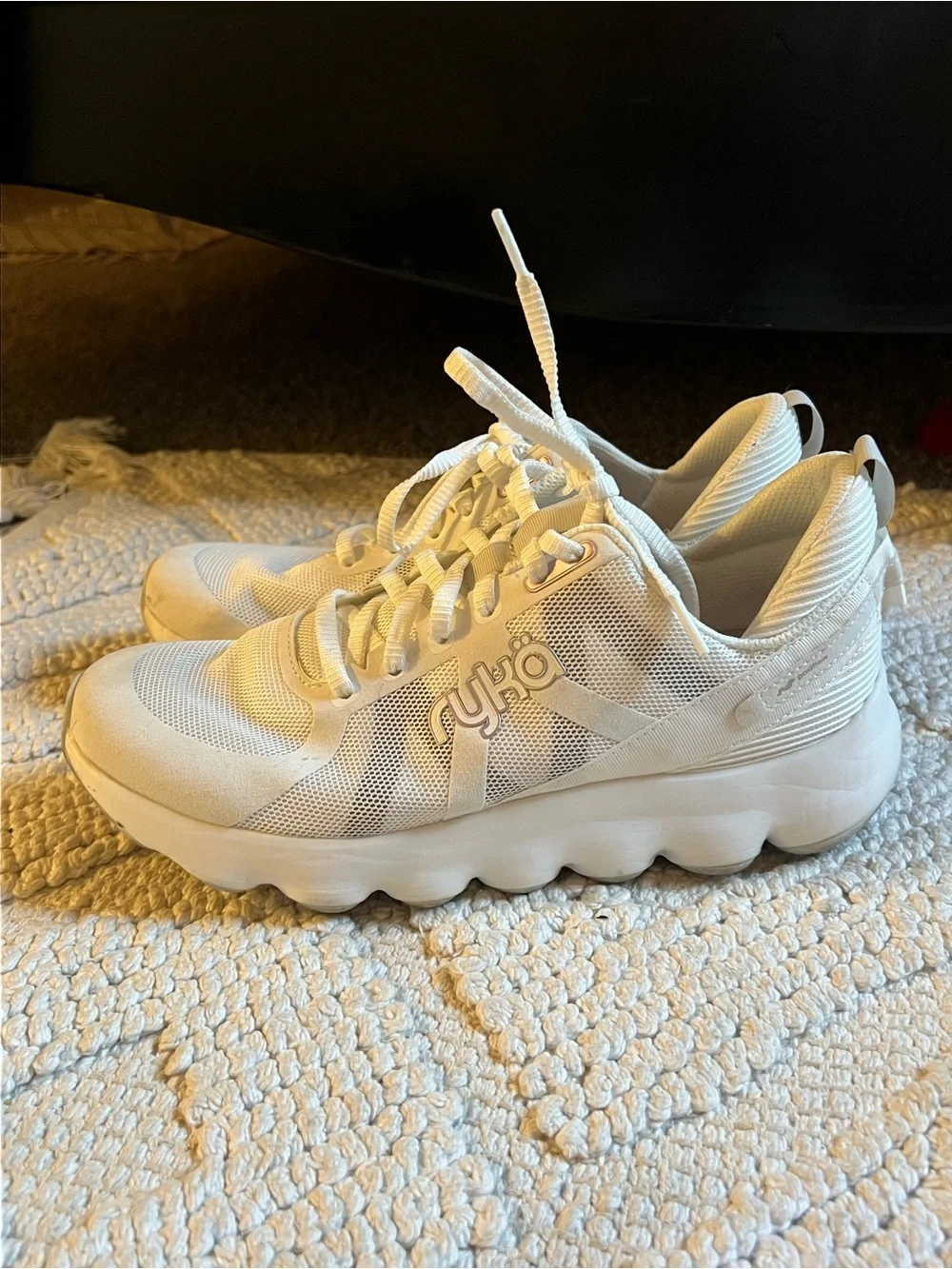 Ryka Women's White Mesh Athletic Sneakers
